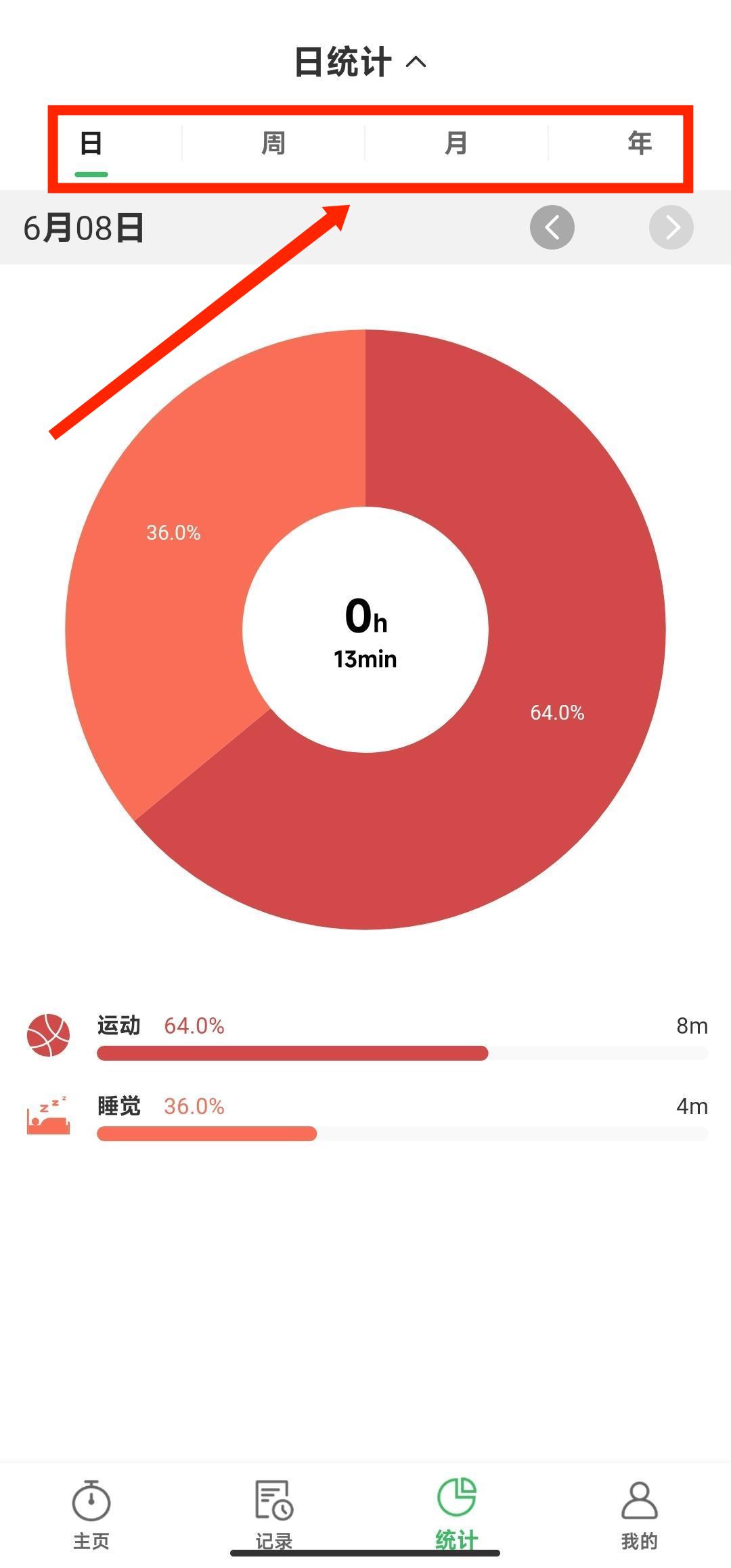 切换统计时间
