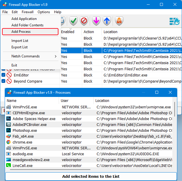 Firewall App Blocker (Fab) 
