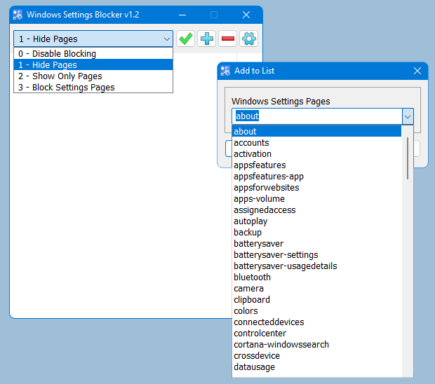 Windows Settings Blocker v1.2