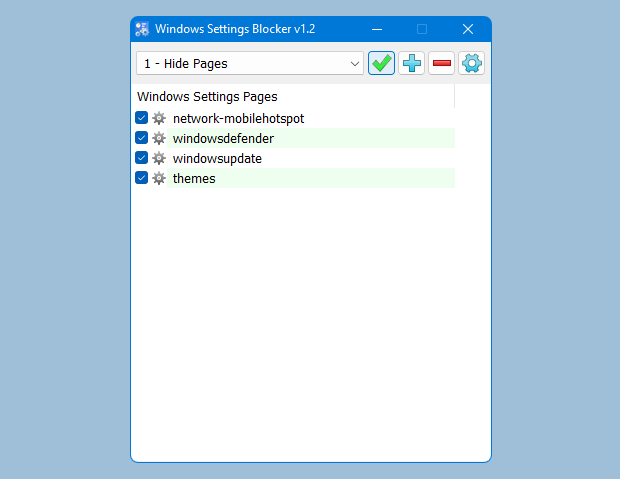 Windows Settings Blocker v1.2
