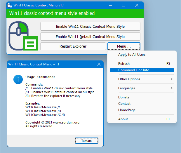 Windows 11 Classic Context Menu v1.1