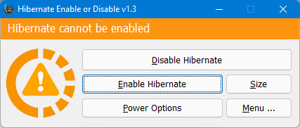 Hibernate Enable or Disable v1.3
