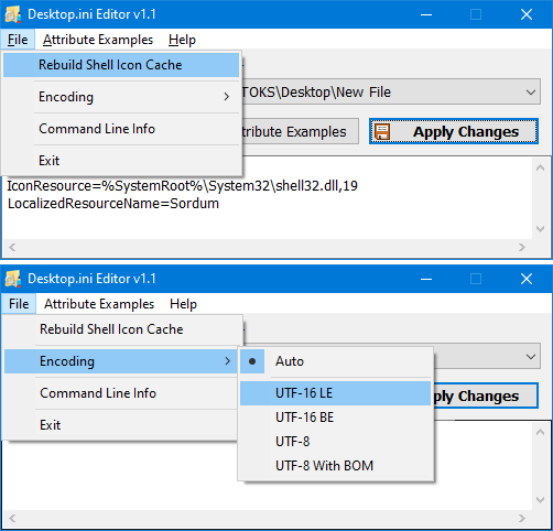Desktop.ini Editor v1.1