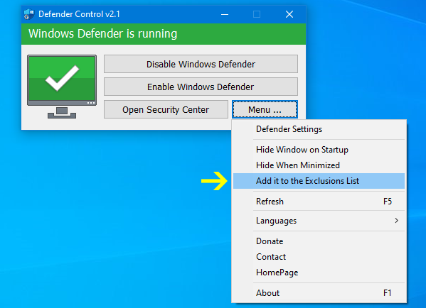 Defender Control v2.1