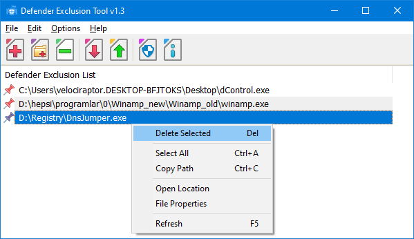 Defender Exclusion Tool v1.3