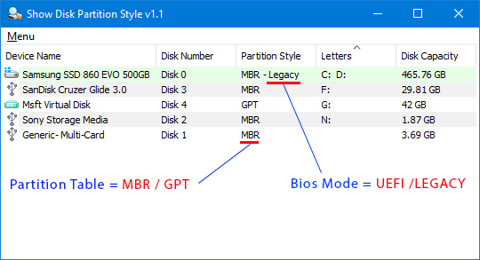 Show Disk Partition Style v1.1
