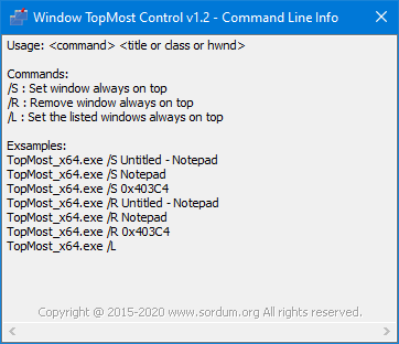 Window TopMost Control v1.2