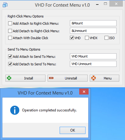 VHD For Context Menu v1.0