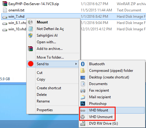 VHD For Context Menu v1.0