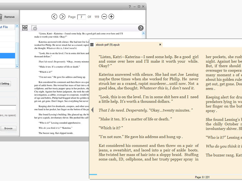 Lighten PDF to EPUB