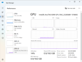 Win11 任务管理器更新：新增 NPU 列，可查看 AI 负载来源