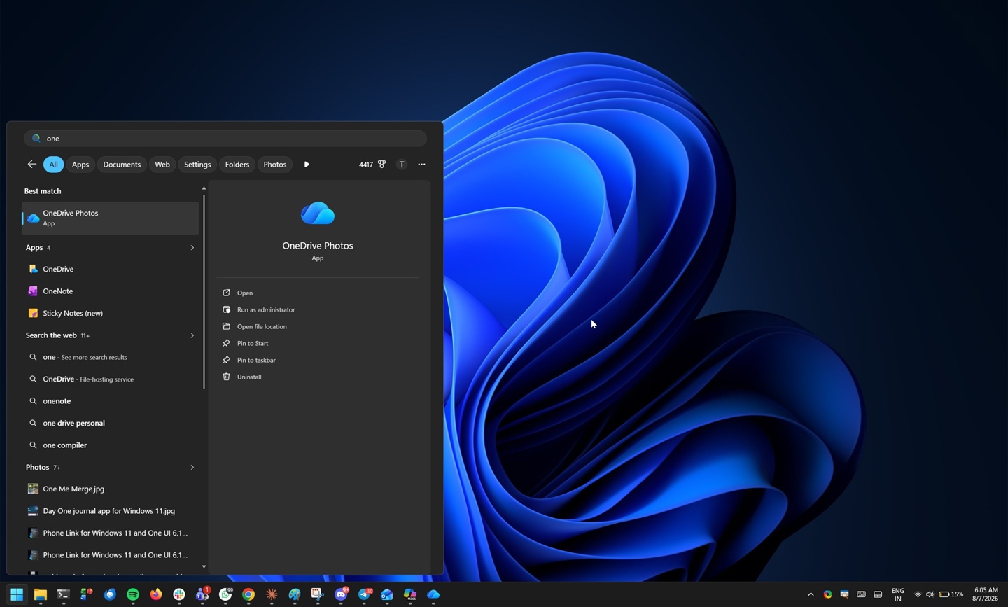 Win11更新后OneDrive Photos不再出现在开始菜单,9月将支持独立卸载