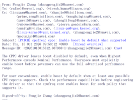 华为提议 Linux 默认开启 ACPI CPPC CPU Boost，Arm 工程师提出不同看法
