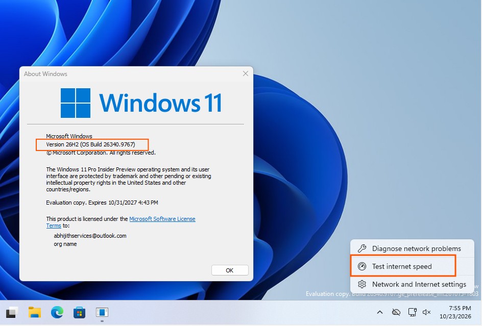 微软Win11预览版调整测速功能:原生弹窗取代Bing网页跳转