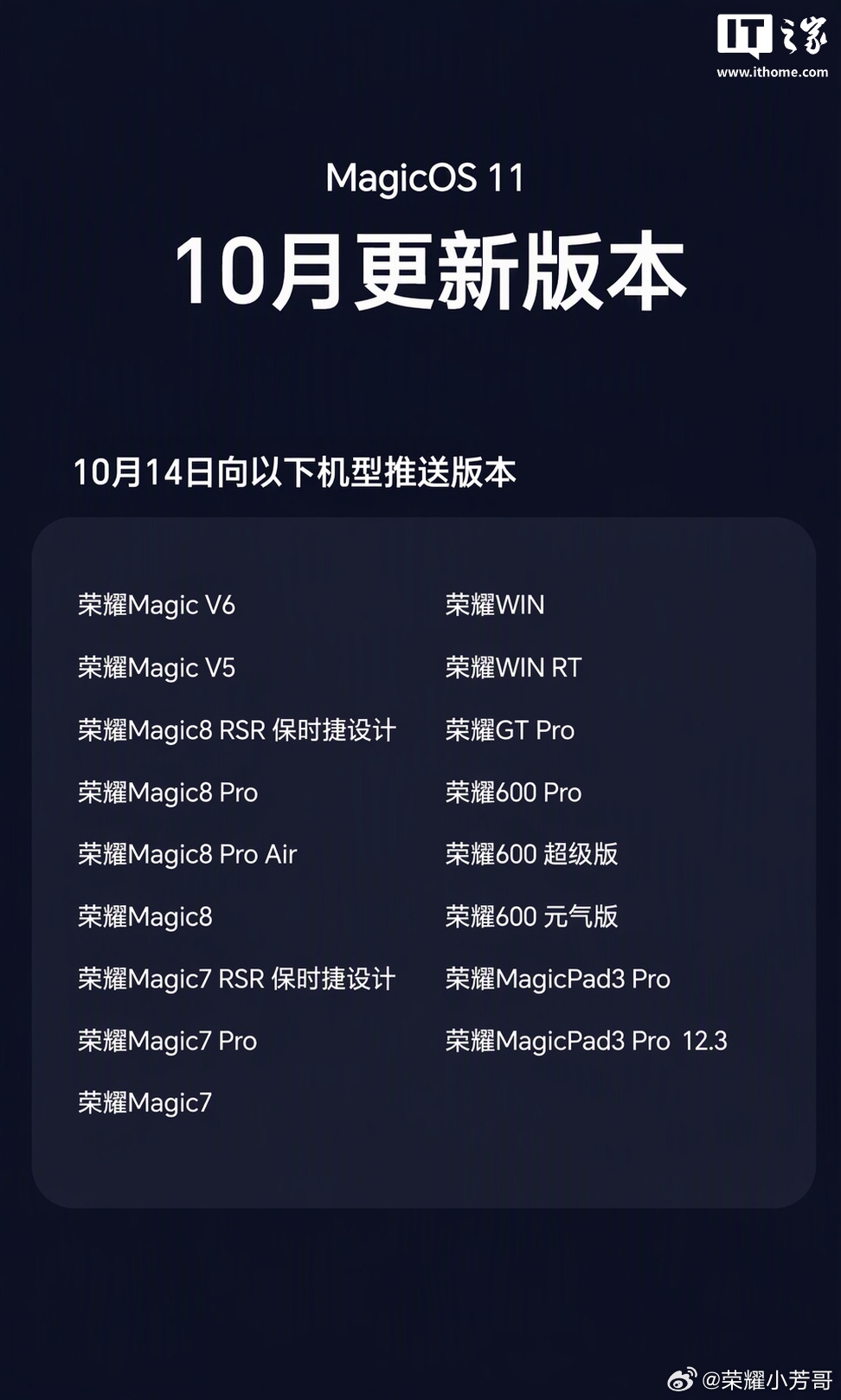荣耀 MagicOS11 系统 10 月更新今晚推送,第二批内测报名通道重新开放